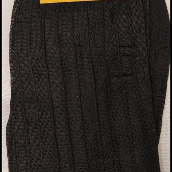 MEN'S FORTINO LANDI/MILANO MODA BLACK SILKY SHEER DRESS SOCKS. S01. - Picture 2 of 3